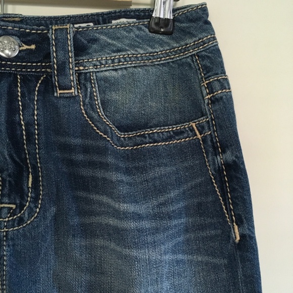 Miss Me High Rise Jean Skirt Southwestern Embroidered Aztec Cotton Denim Size 28 - Picture 7 of 15